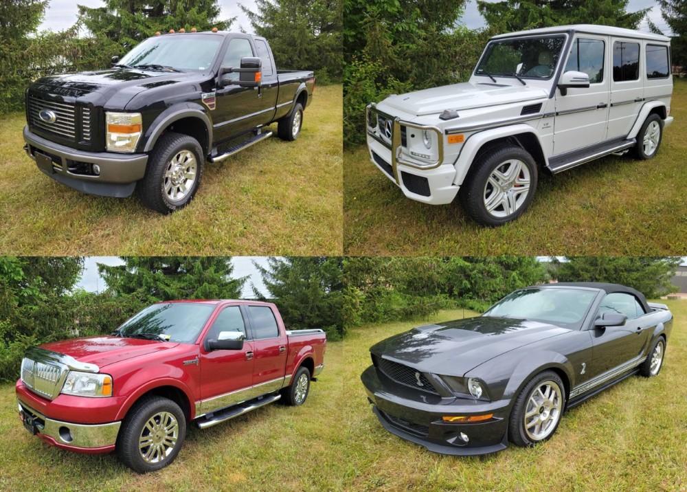 (2) Mercedes G Wagons (2) Lincoln Pickups Ford F350 Diesel Pickup